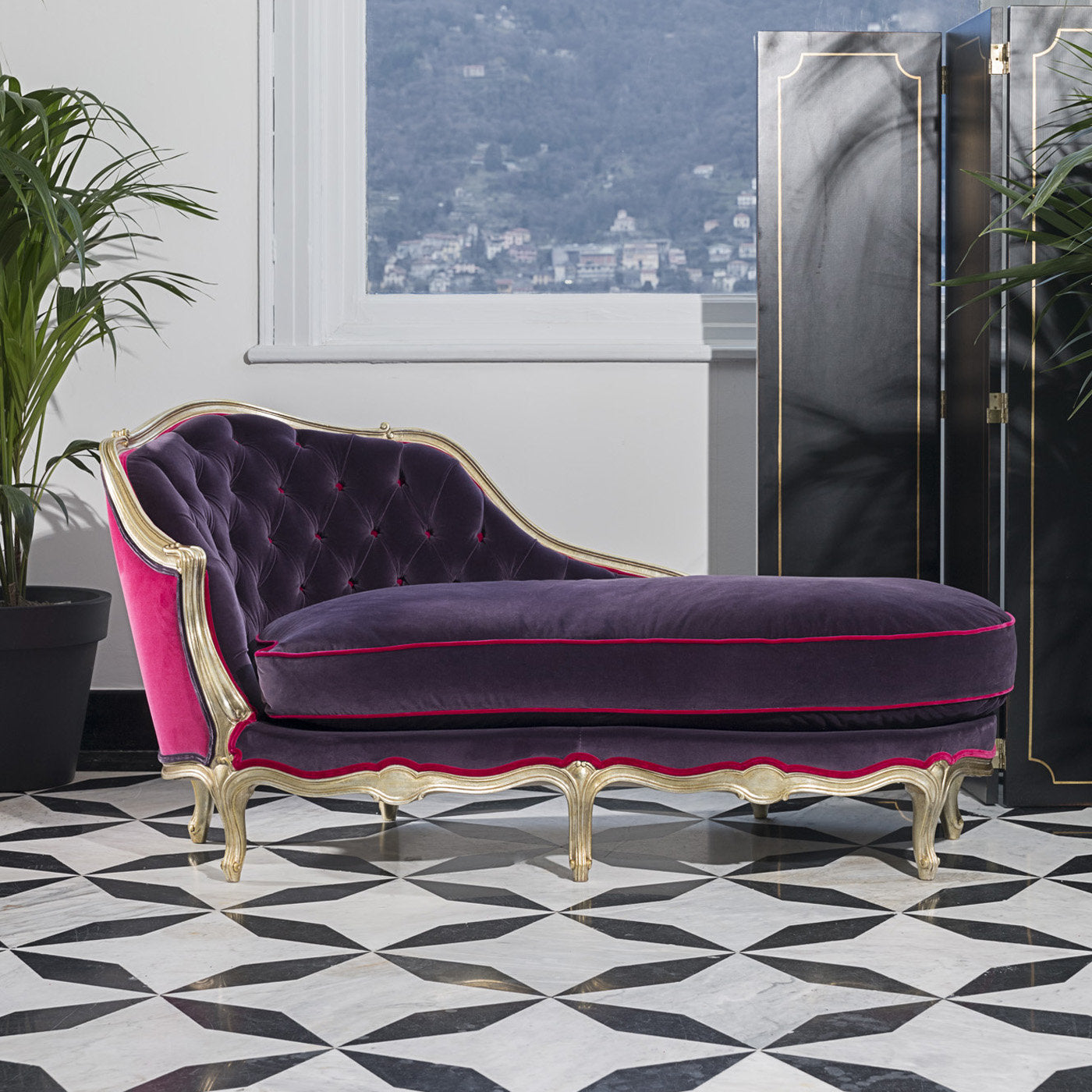 Purple Chaise-longue Louis XV - Alternative view 1