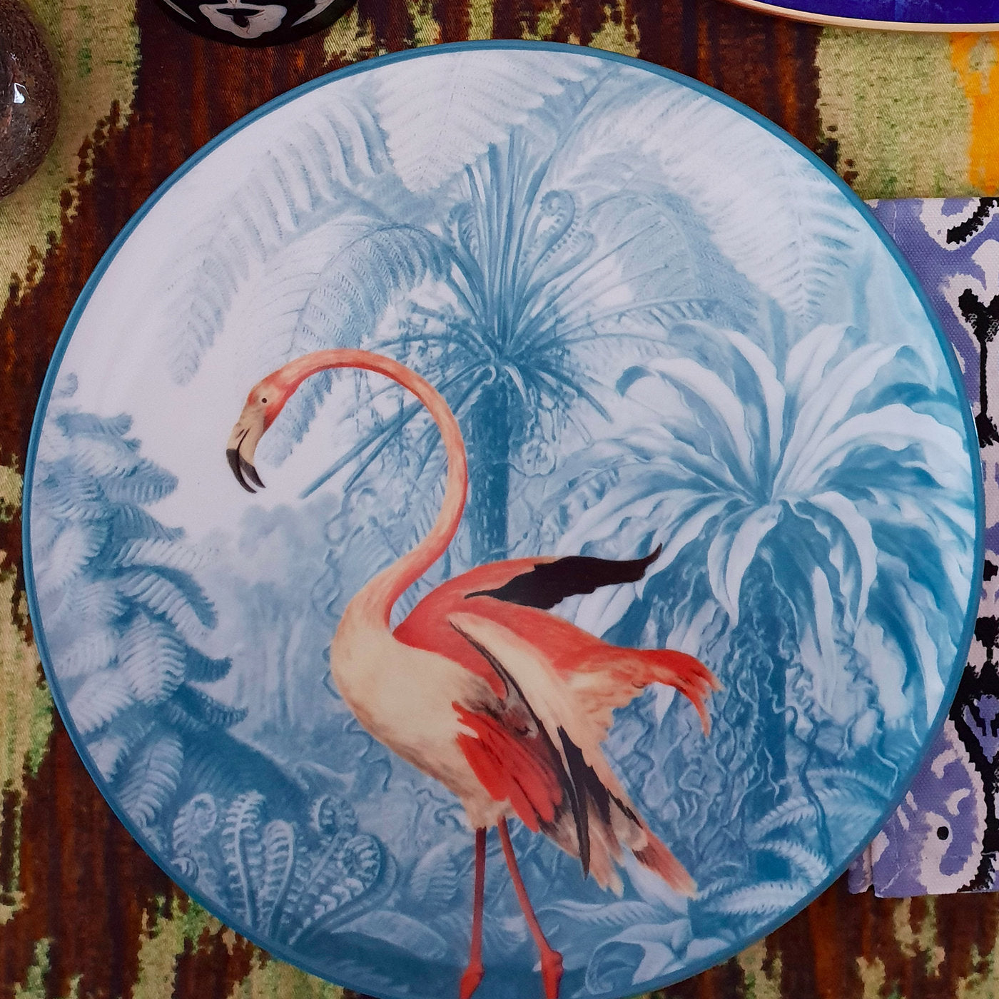 Flamingo Menagerie Plato llano de porcelana Ottomane - Vista alternativa 1