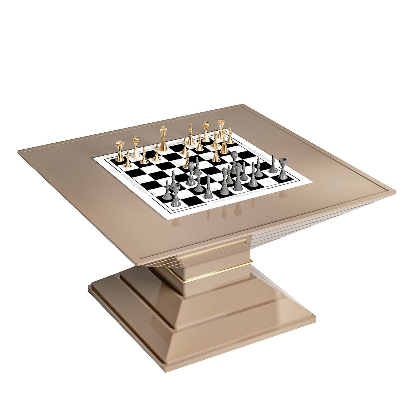 Table d'échecs beige Scaccomatto SQ by Pino Vismara - Vue principale
