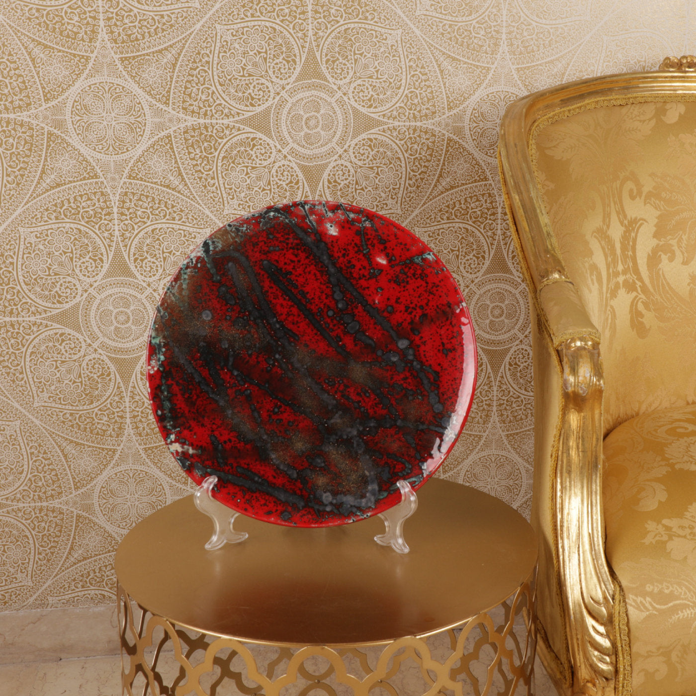 Seleni Red Decorative Plate - Alternative view 1