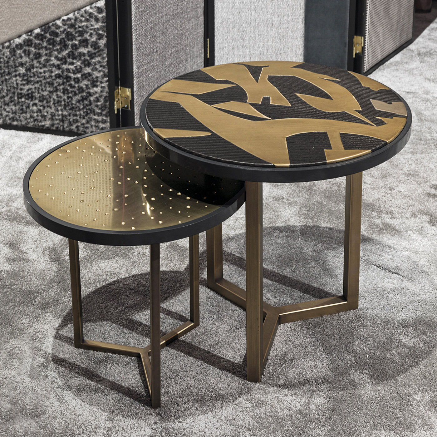 Romeo Wood and Brass Side Table - Alternative view 2