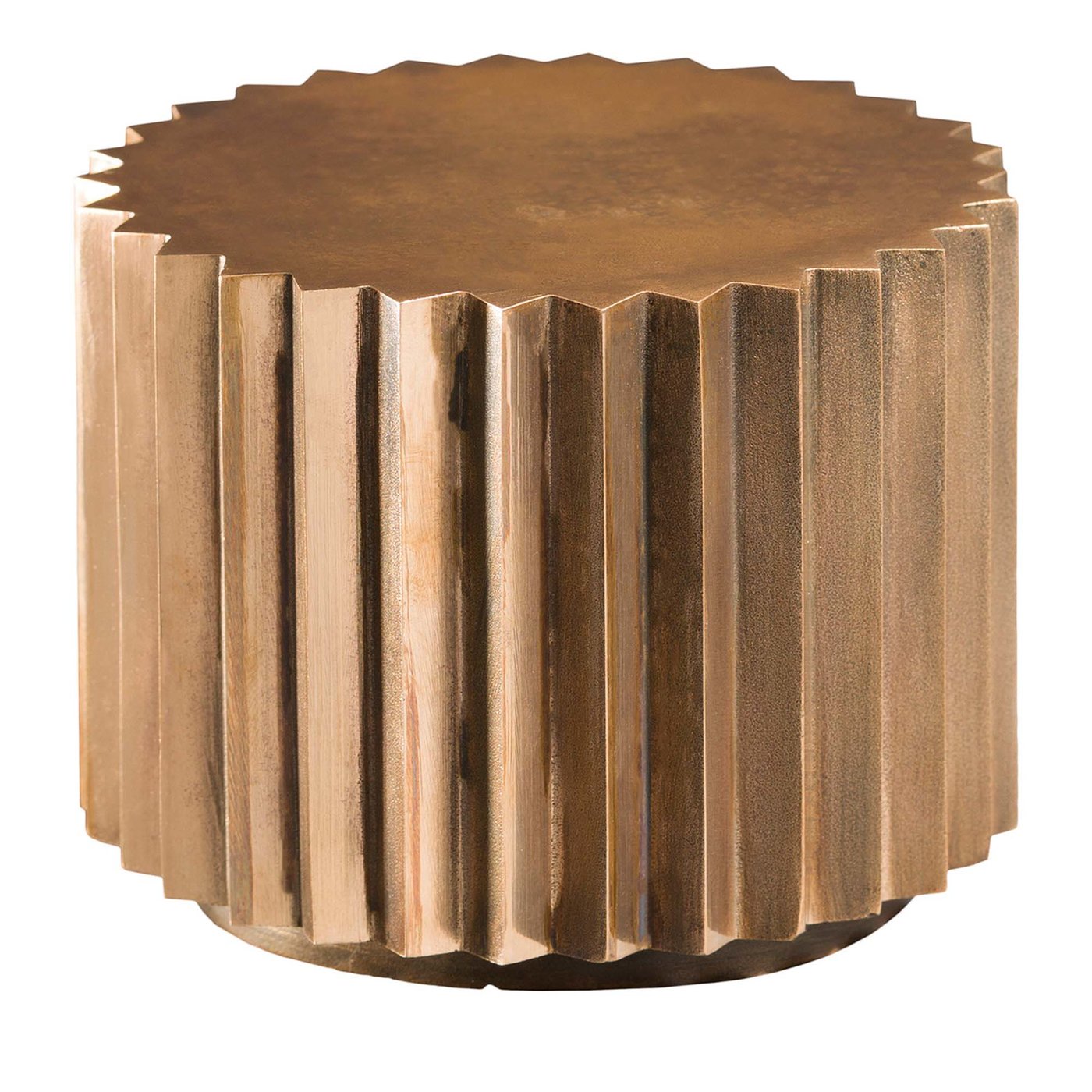 Doris Cast Oxidized Bronze Multifaceted Side Table - Main view