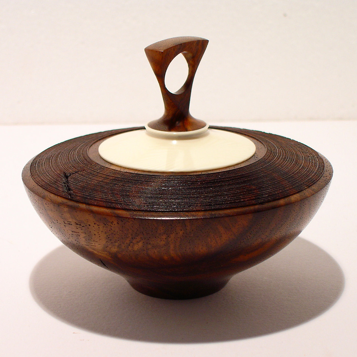 Walnut Bowl with Galalith Lid - Alternative view 1