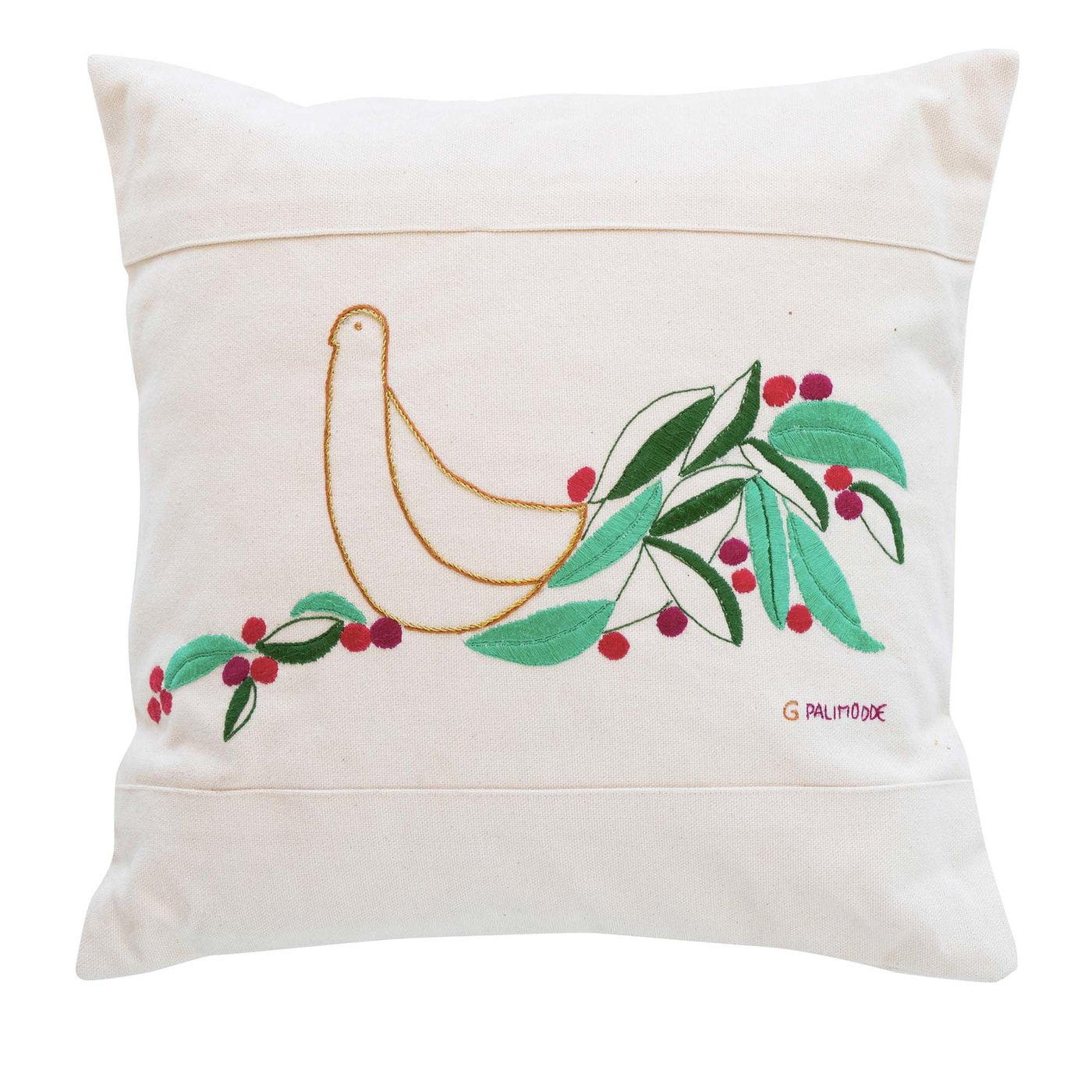 Embroidered Plant Cushion - Main view