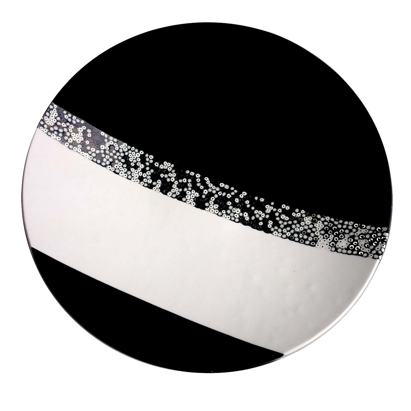 Plato decorativo de cristal de Murano blanco y negro de Andrea Orso - Vista principal