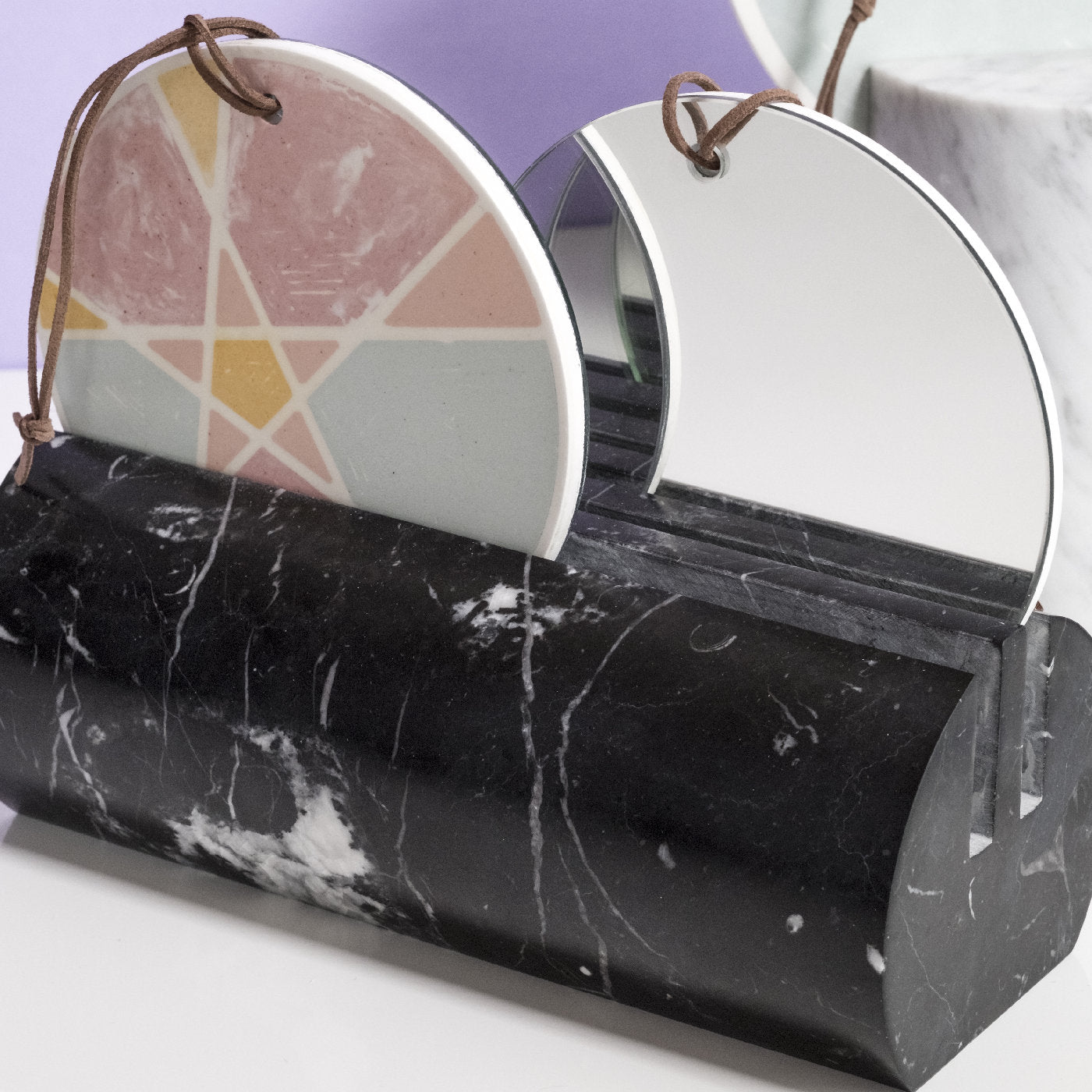 Poudre Duo Marquina Marble Table Mirror - Alternative view 4