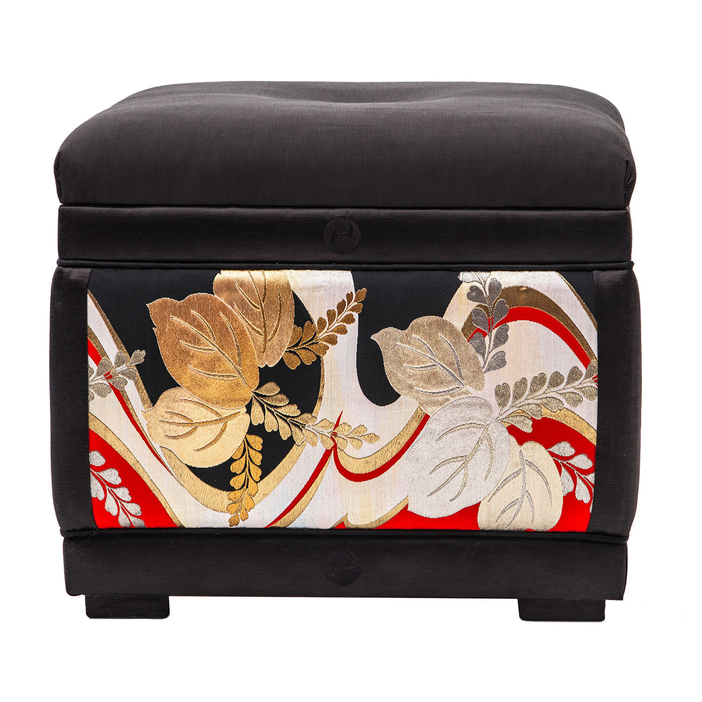 Ottoman Covered With Antique Japanese Obi Sashes  - Alternative view 2