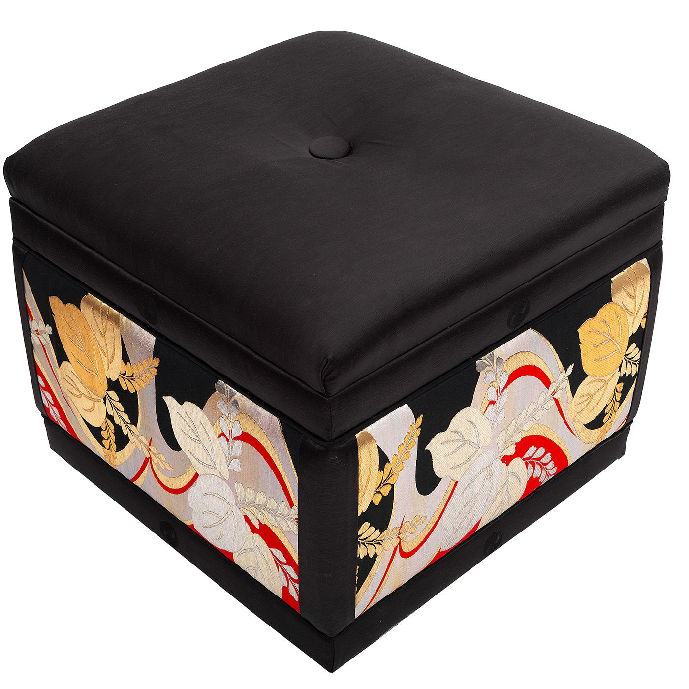 Ottoman Covered With Antique Japanese Obi Sashes  - Alternative view 3