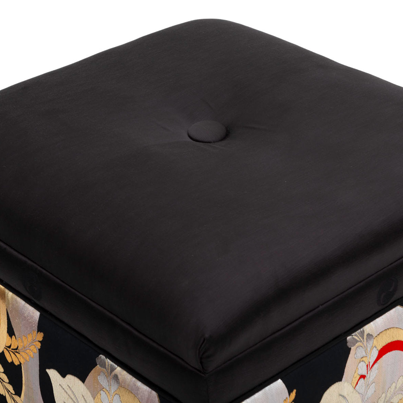 Ottoman Covered With Antique Japanese Obi Sashes  - Alternative view 4