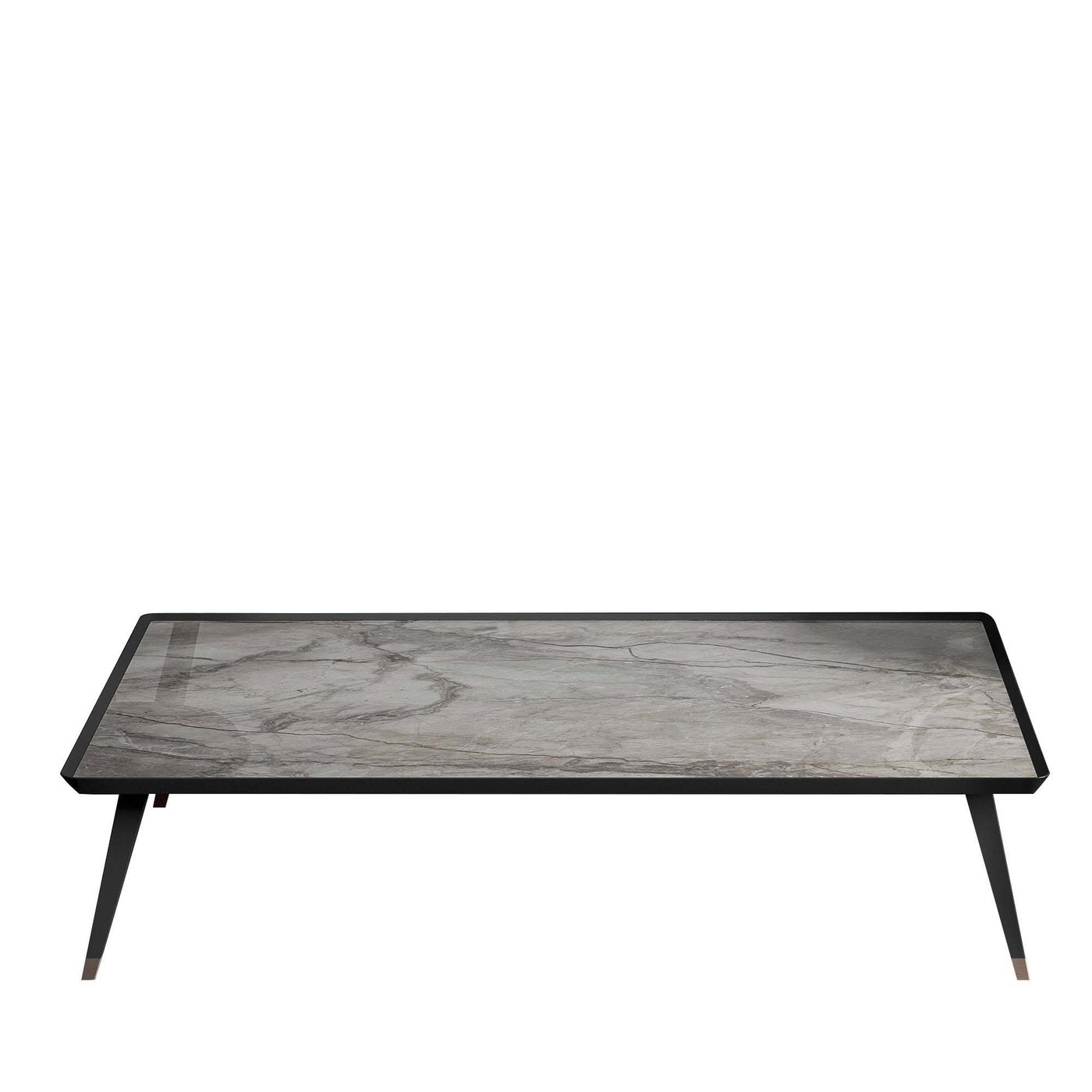 Large Marble and Velvet Coffee Table - Main view