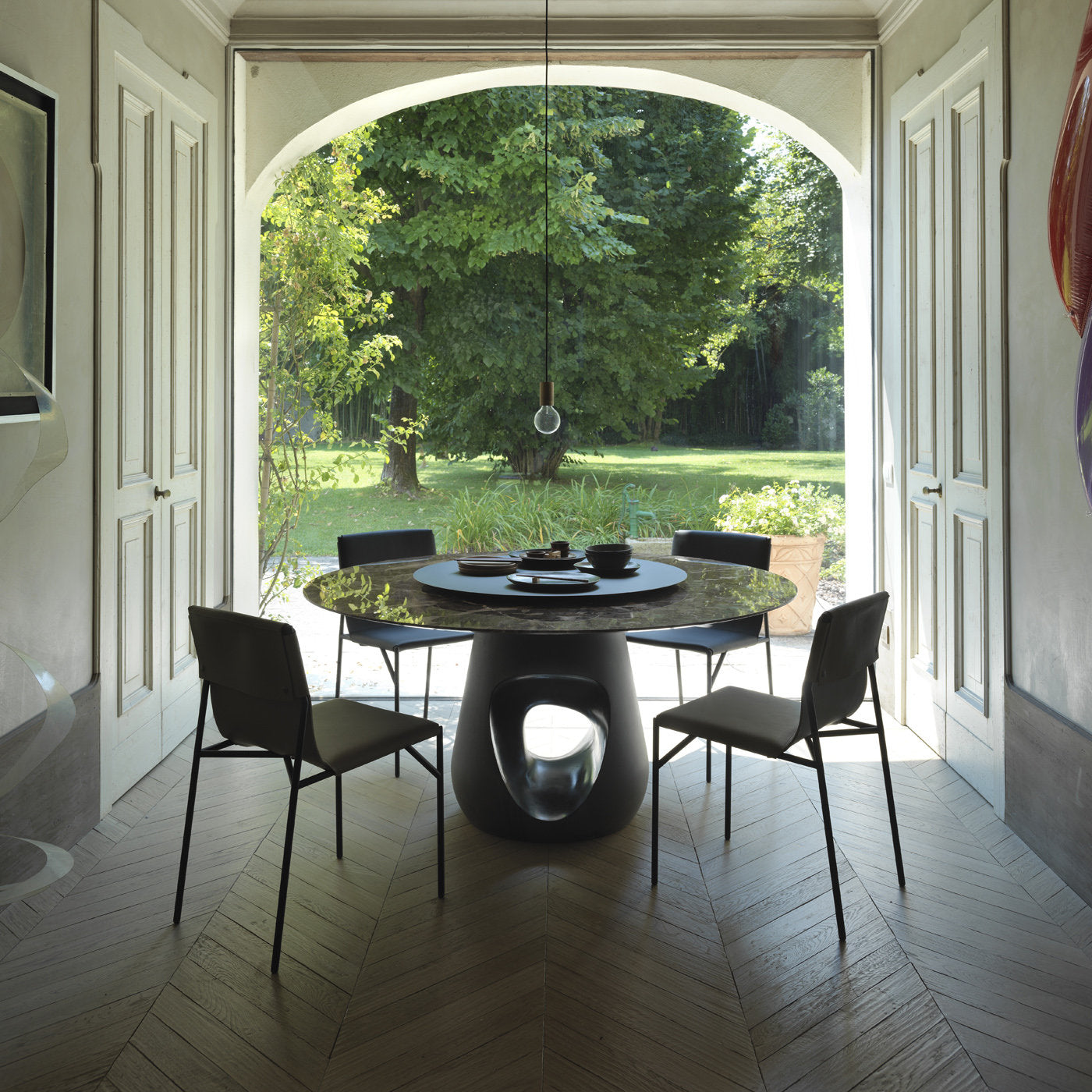 Barbara Dining Table with Emperador Marble Top by Renato Zamberlan - Alternative view 1