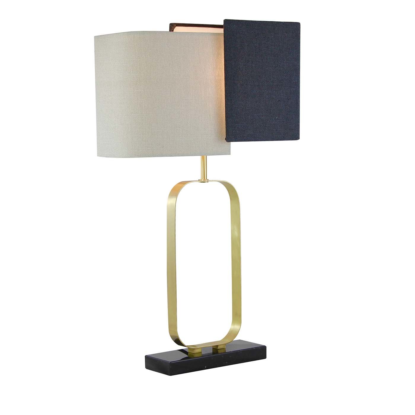 "Essential Cubic" Table Lamp in Marquinha Marble and Satin Brass - Main view