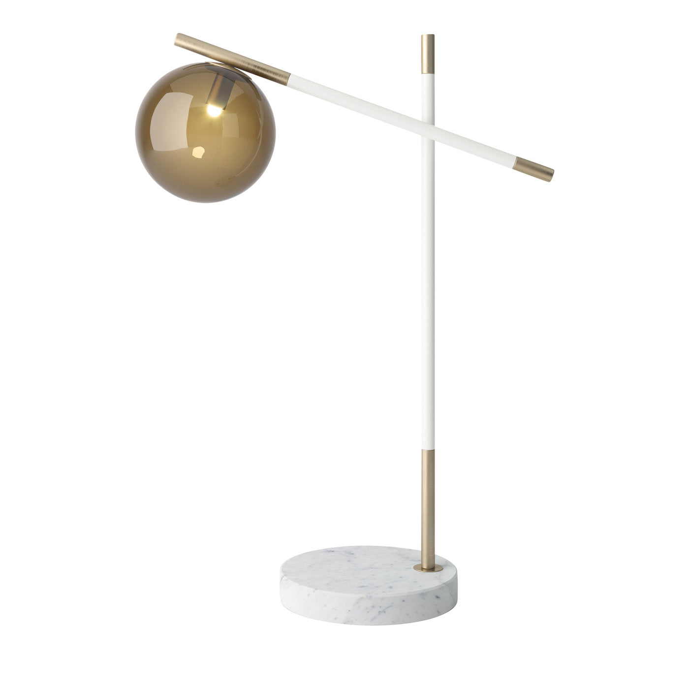 Lámpara de mesa Grace de 2 brazos con base de mármol de Carrara - Vista principal
