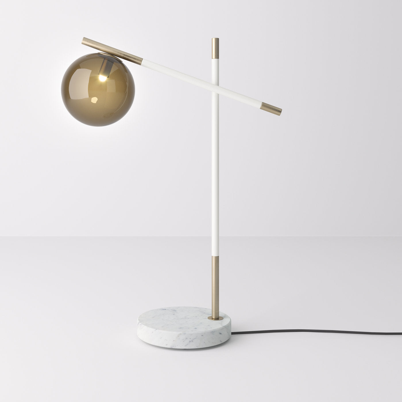 Lámpara de mesa Grace de 2 brazos con base de mármol de Carrara - Vista alternativa 1