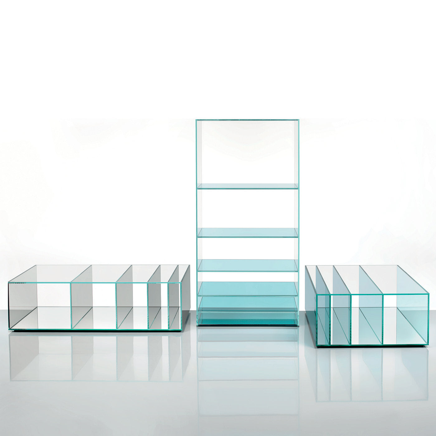 Deep Sea Blue Square Low Table By Nendo - Alternative view 1