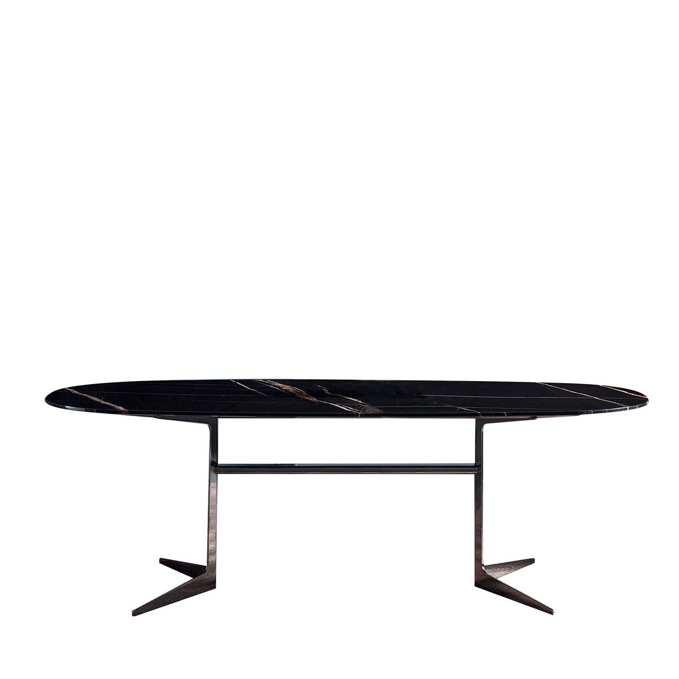 Blake Oval Dining Table with Sahara Noir Marble - Main view