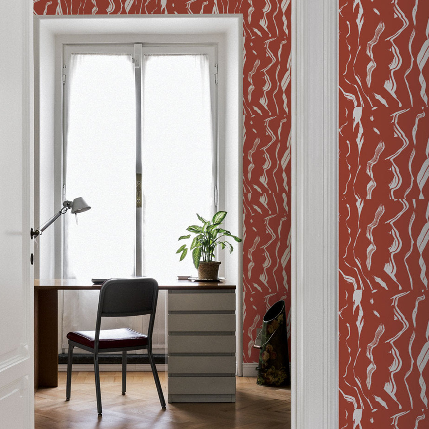 Brush Tile Red Wallpaper by Studio Amour - Alternative view 1