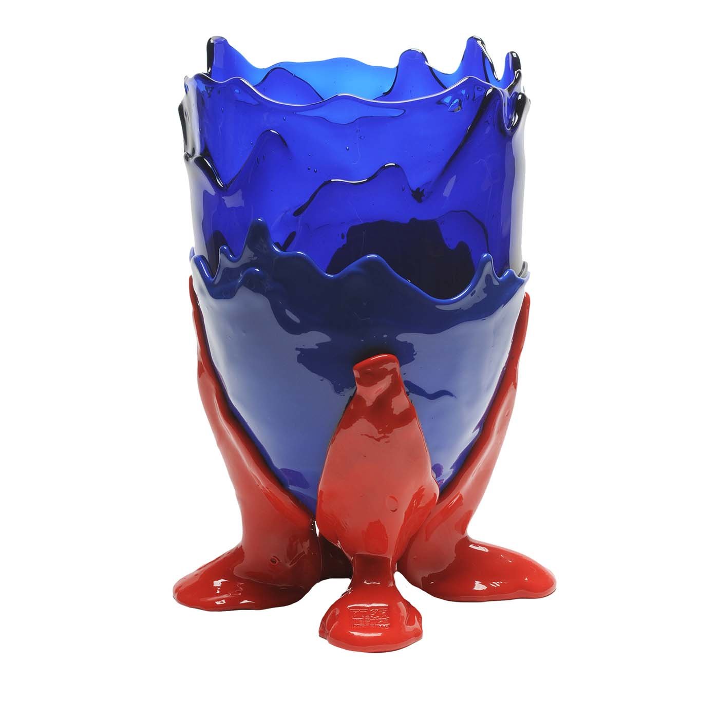 Vaso grande trasparente rosso e blu di Gaetano Pesce - Vista principale