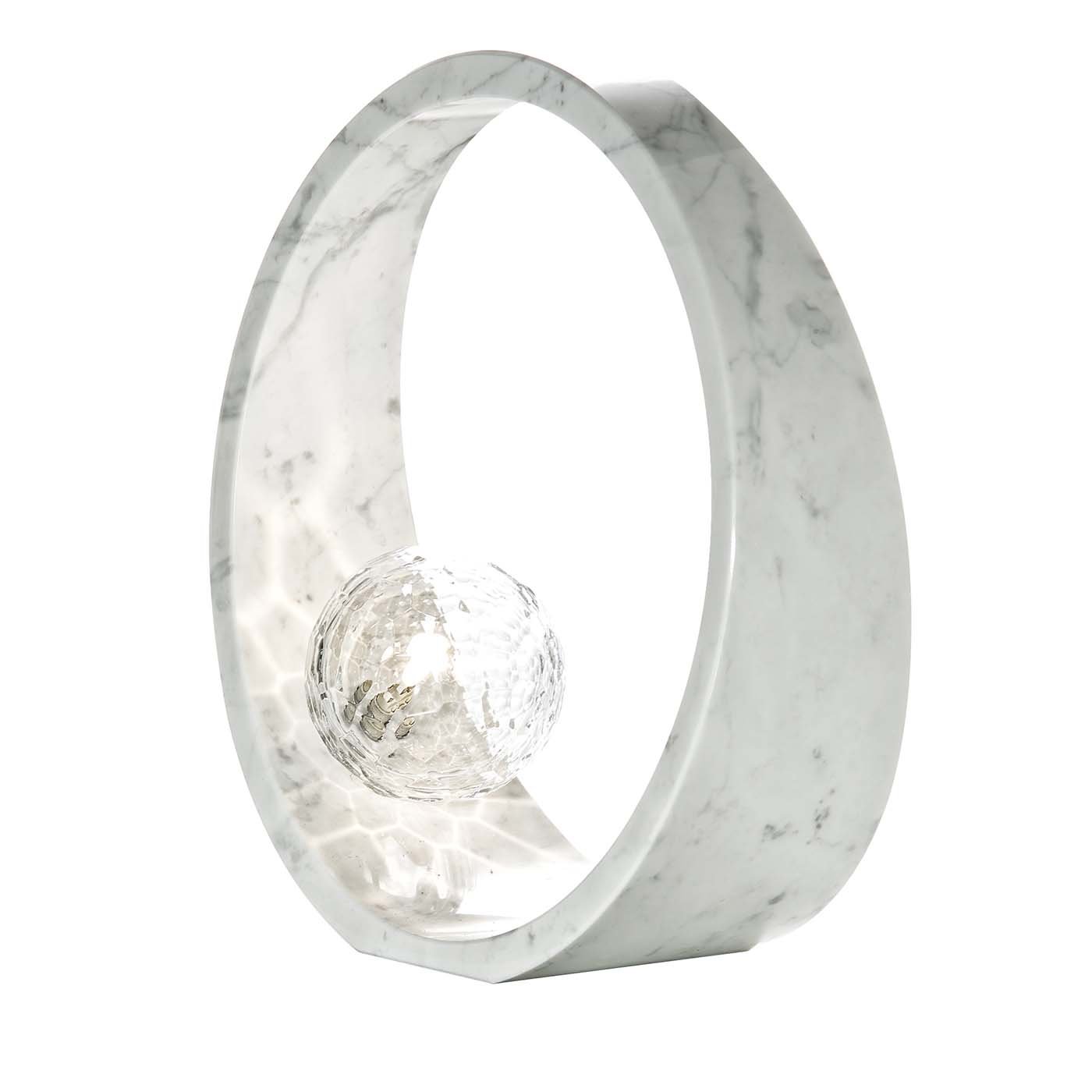 Lámpara de mesa con anillo de mármol de Carrara - Vista principal