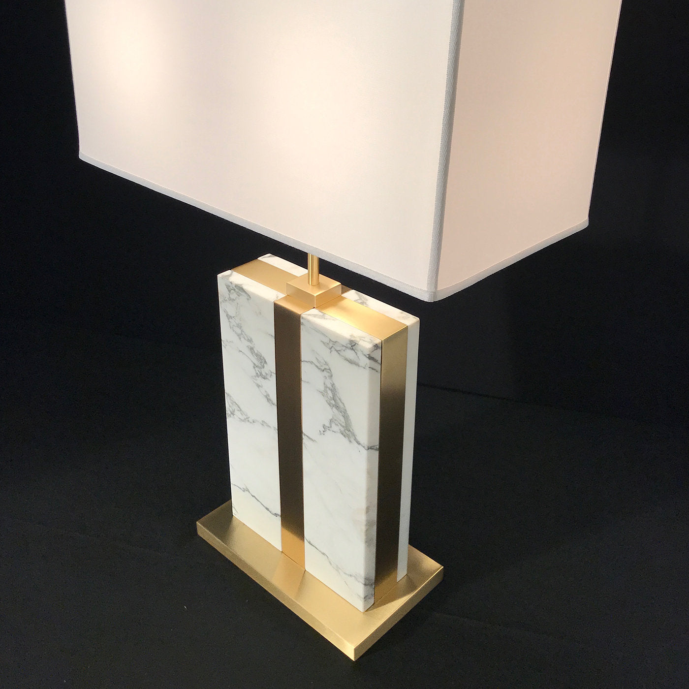 Brera Carrara Marble Table Lamp with Ivory Parchment Shade - Alternative view 2
