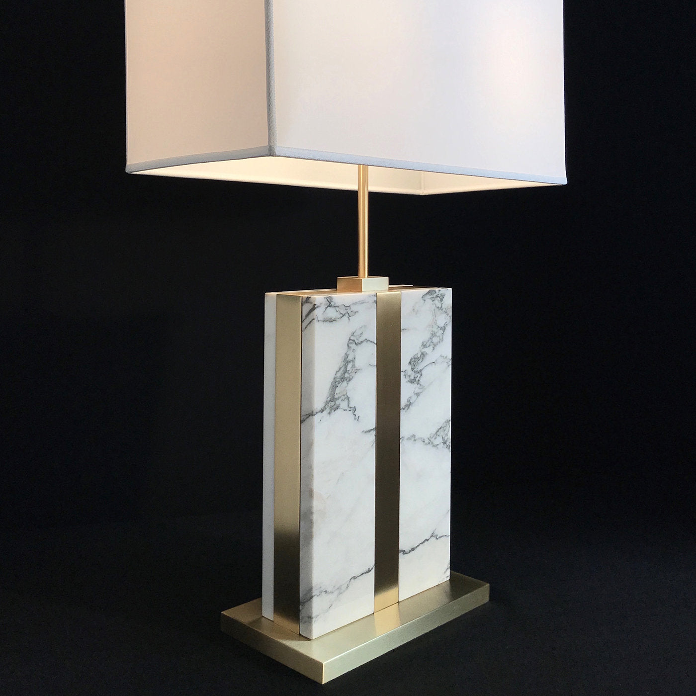 Brera Carrara Marble Table Lamp with Ivory Parchment Shade - Alternative view 3