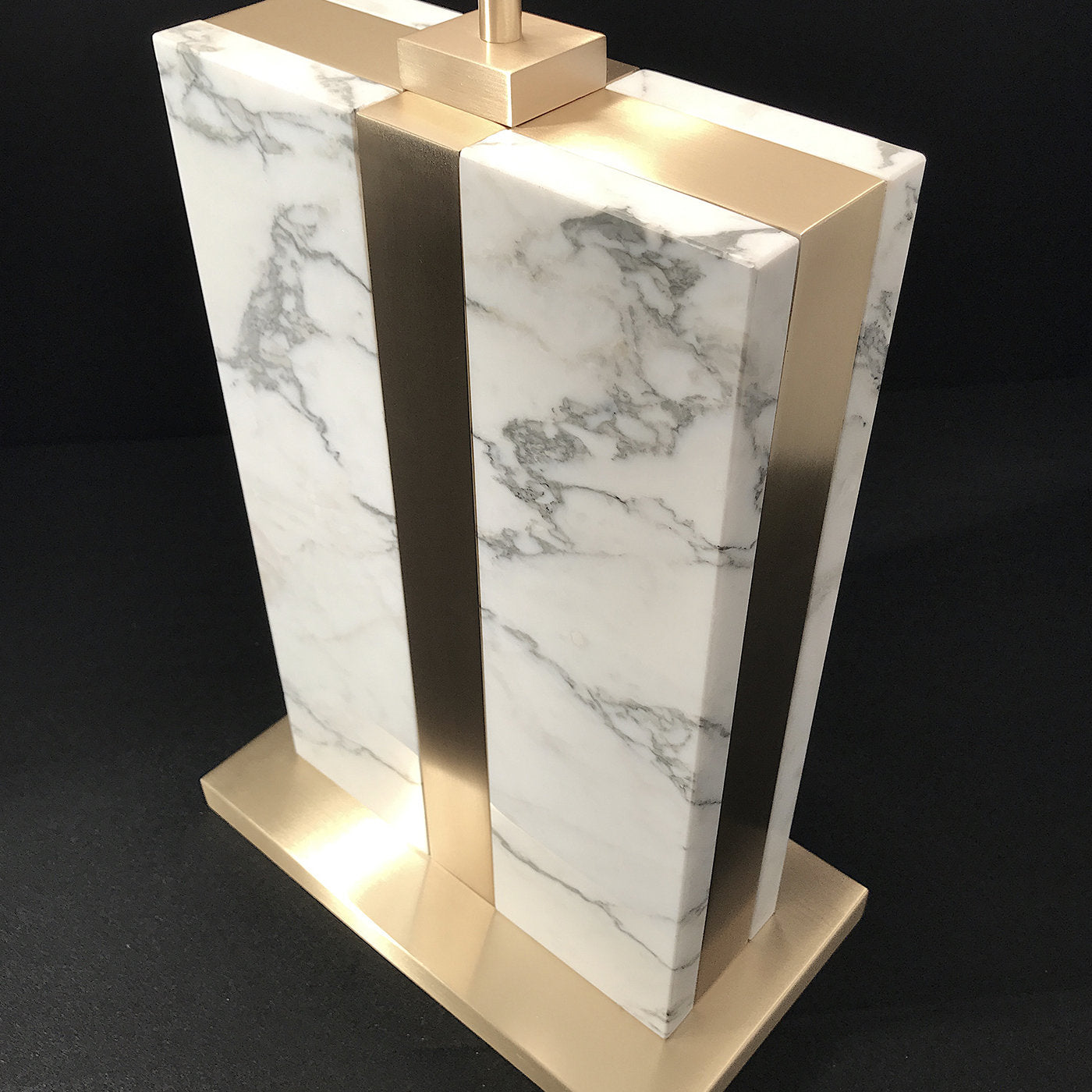 Brera Carrara Marble Table Lamp with Ivory Silk Shade - Alternative view 5
