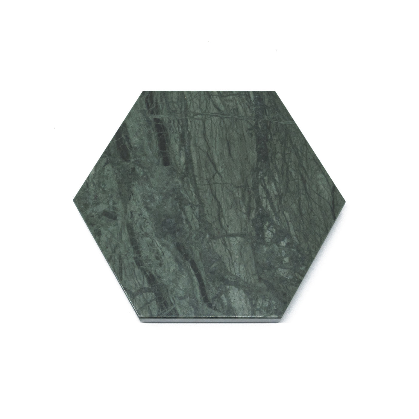 Plaque hexagonale en marbre vert - Vue principale