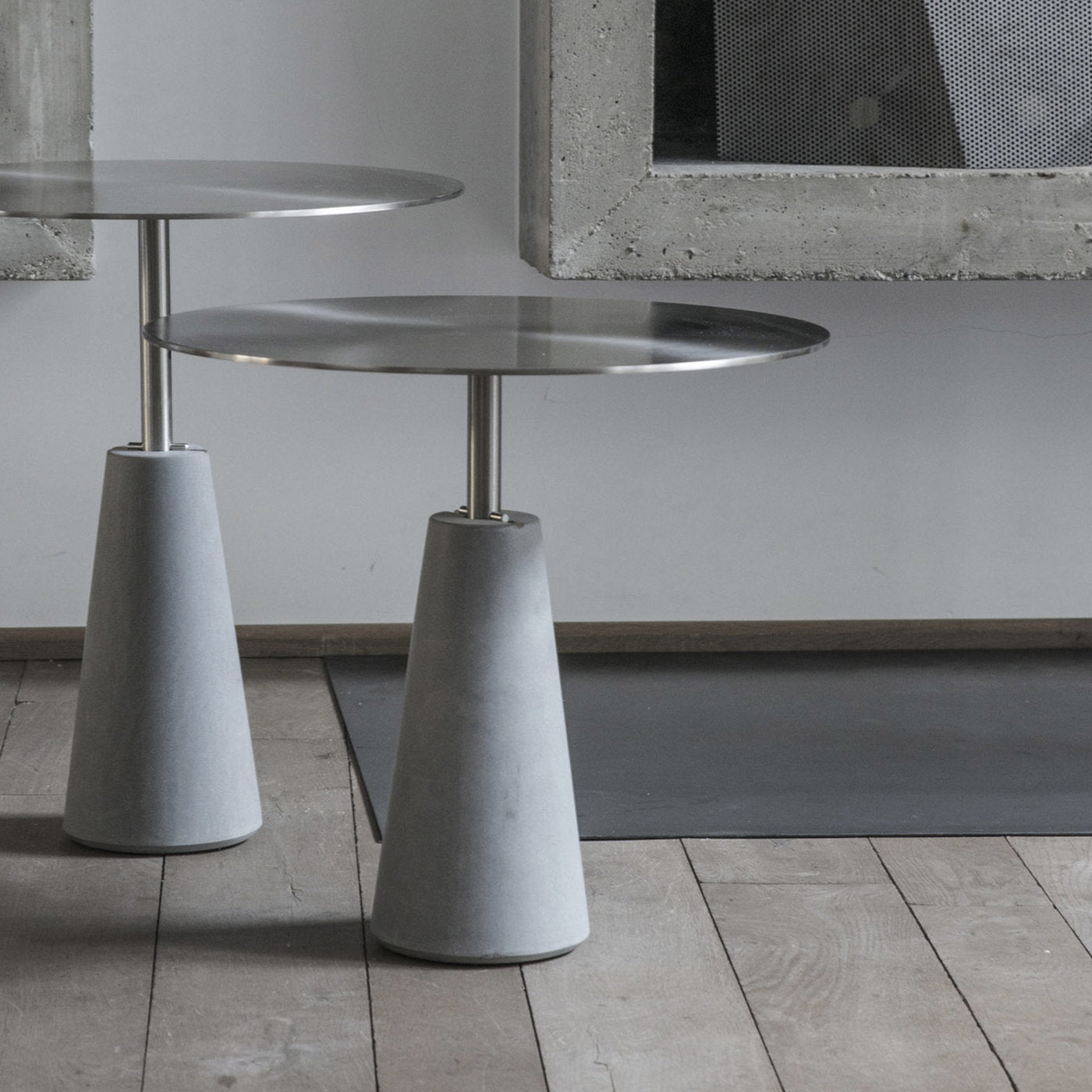 Ed004 Steel and White Stone Side Table - Alternative view 2
