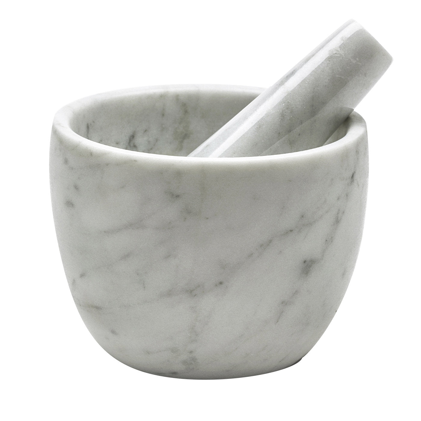Small Carrara Marble Mortar and Pestle FiammettaV Home Collection