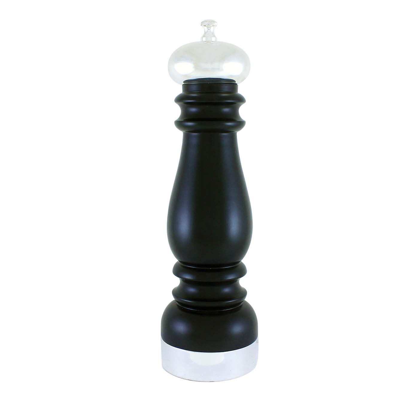 Black Wood and Silver-Plated Brass Pepper Grinder - Main view