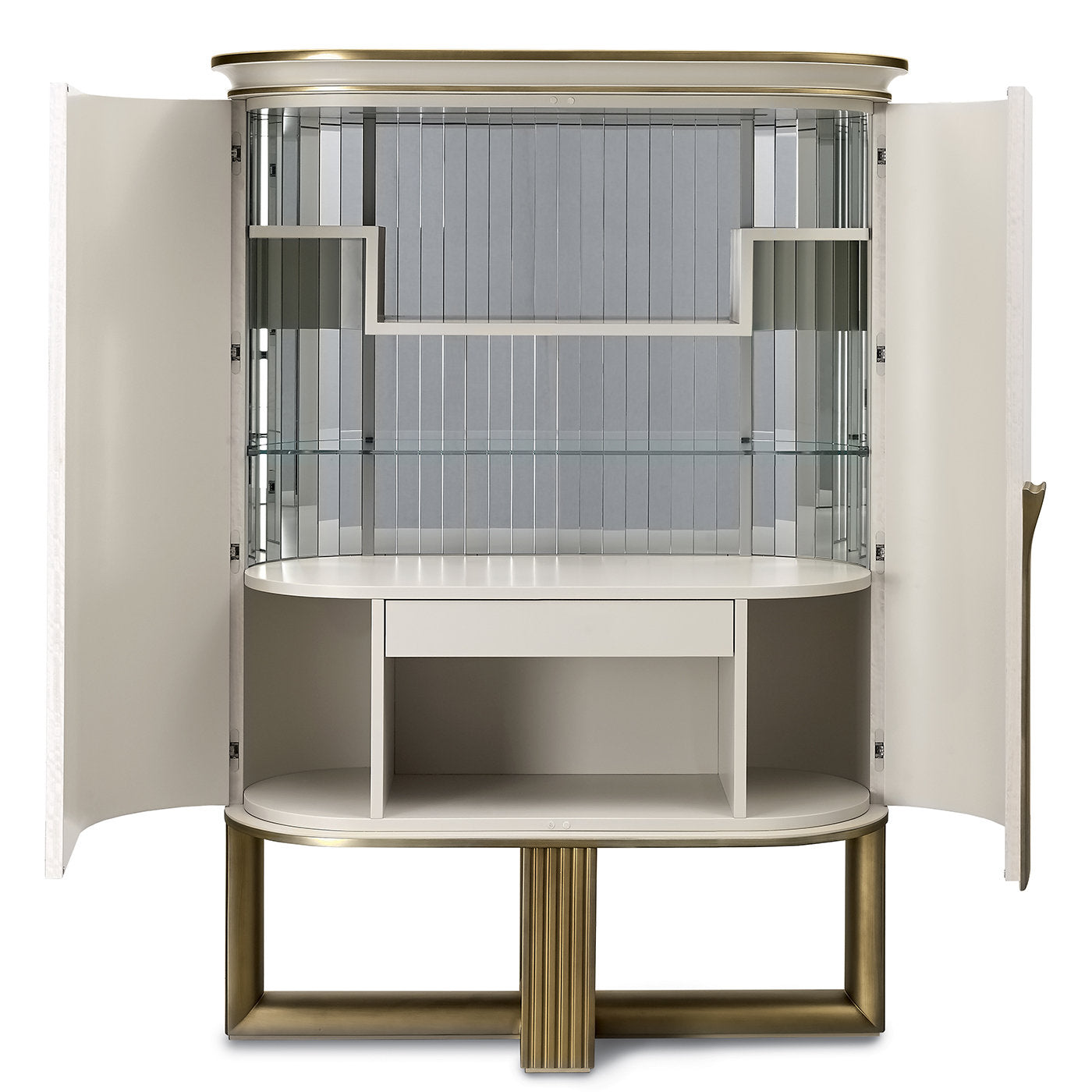 White and Gold Bar Cabinet - Alternative view 1