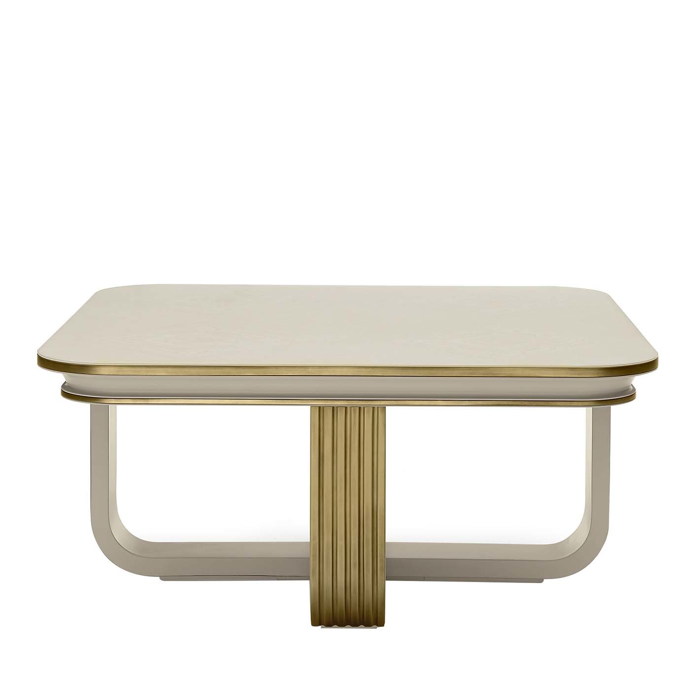 White and Gold Square Coffee Table - Main view