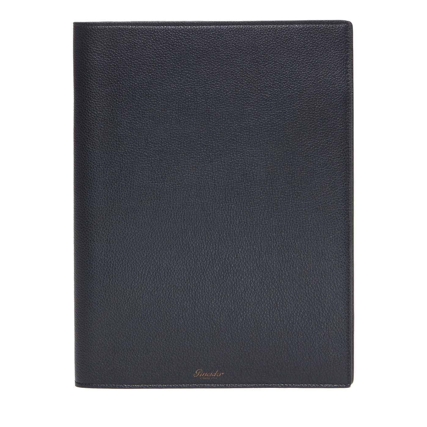 Grained Leather Card Holder Blue - Main view