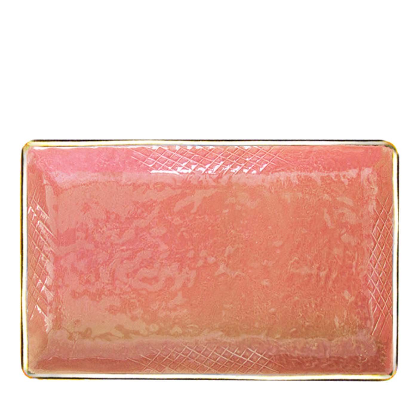 Set de 6 assiettes rectangulaires Preta Oro Dusty Pink 32cm - Vue principale