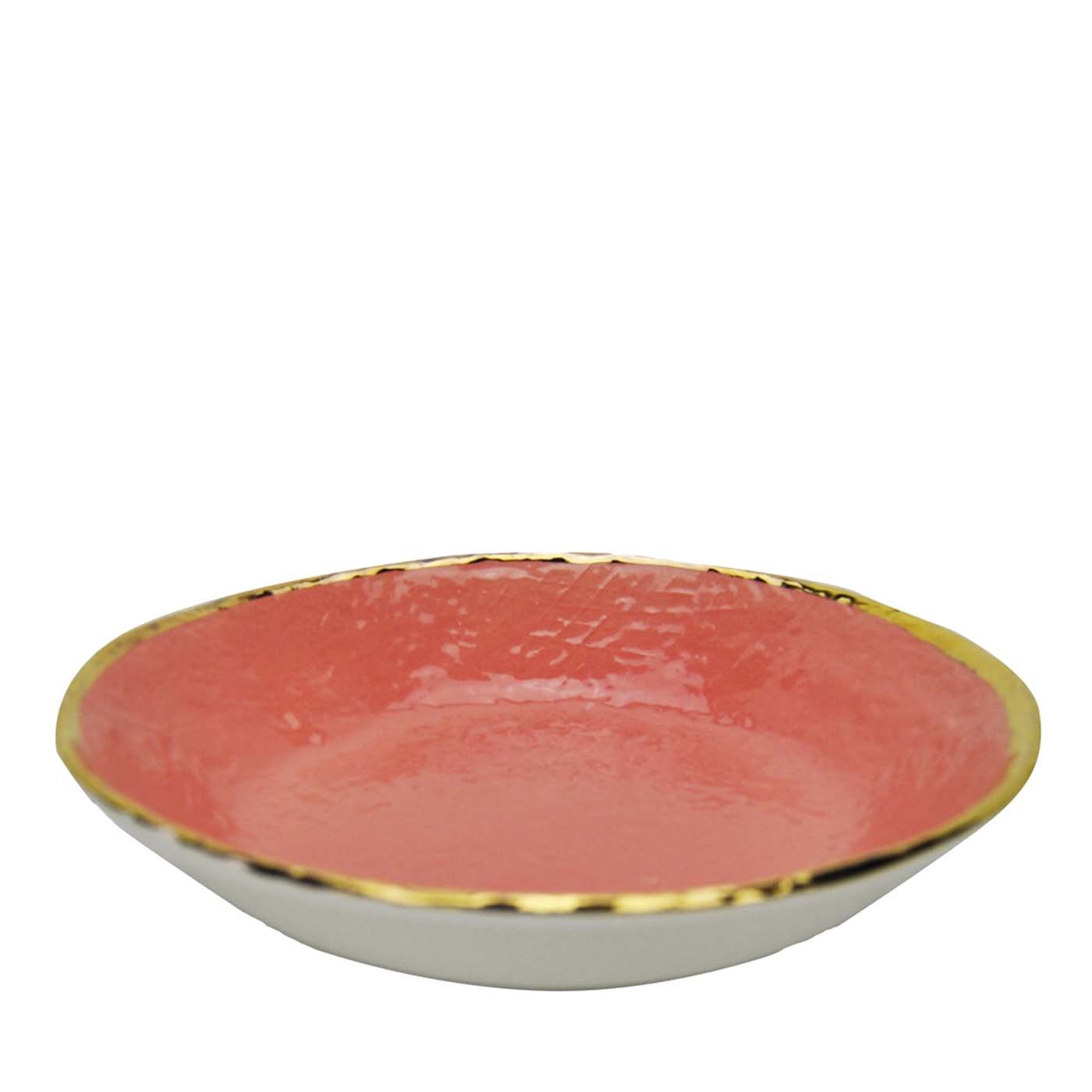 Set of 6 Preta Oro Dusty Pink Gold Risotto Plates 30cm - Main view