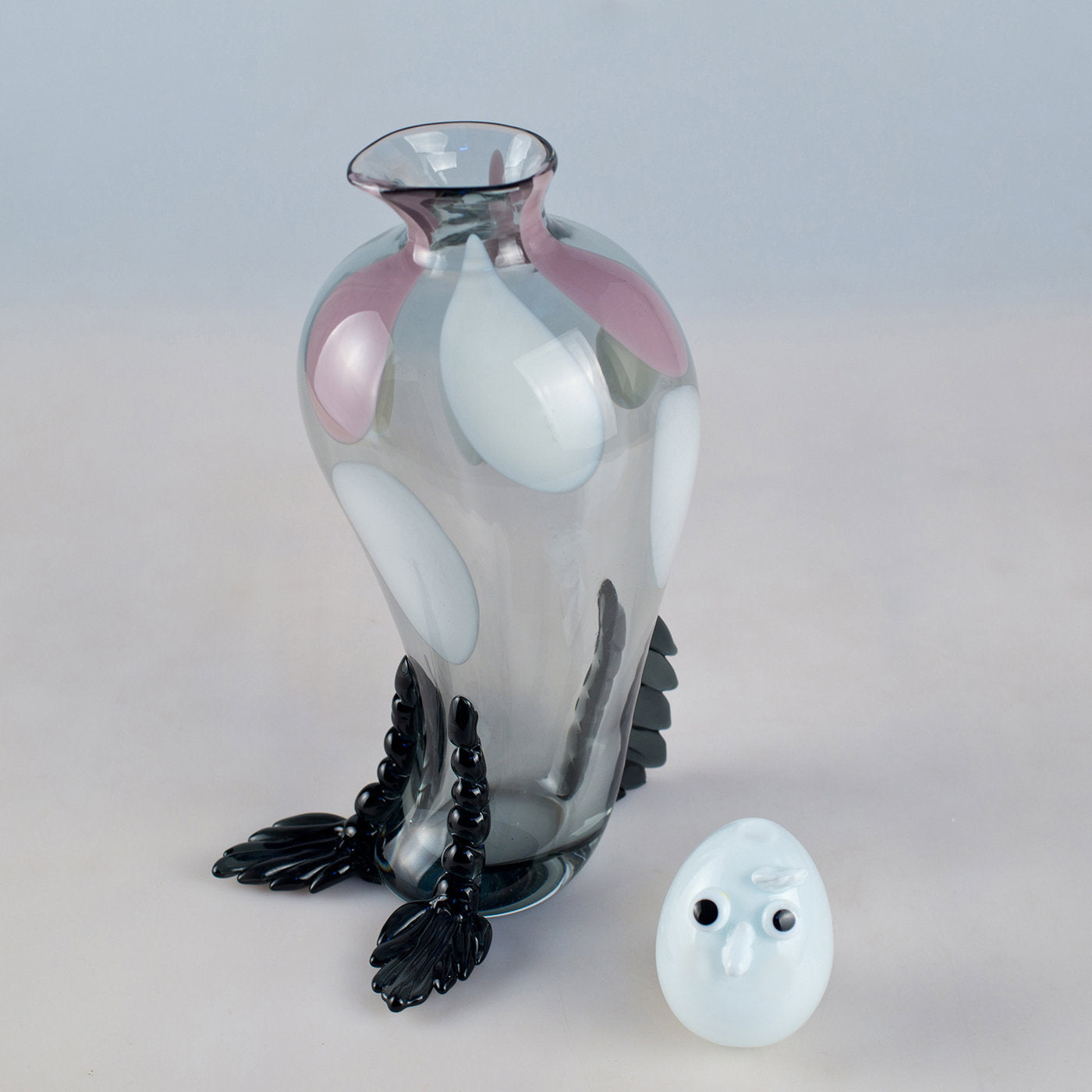 Spotted Pigeon Venetian Glass Sculpture by Eliana Gerotto - Alternative view 2