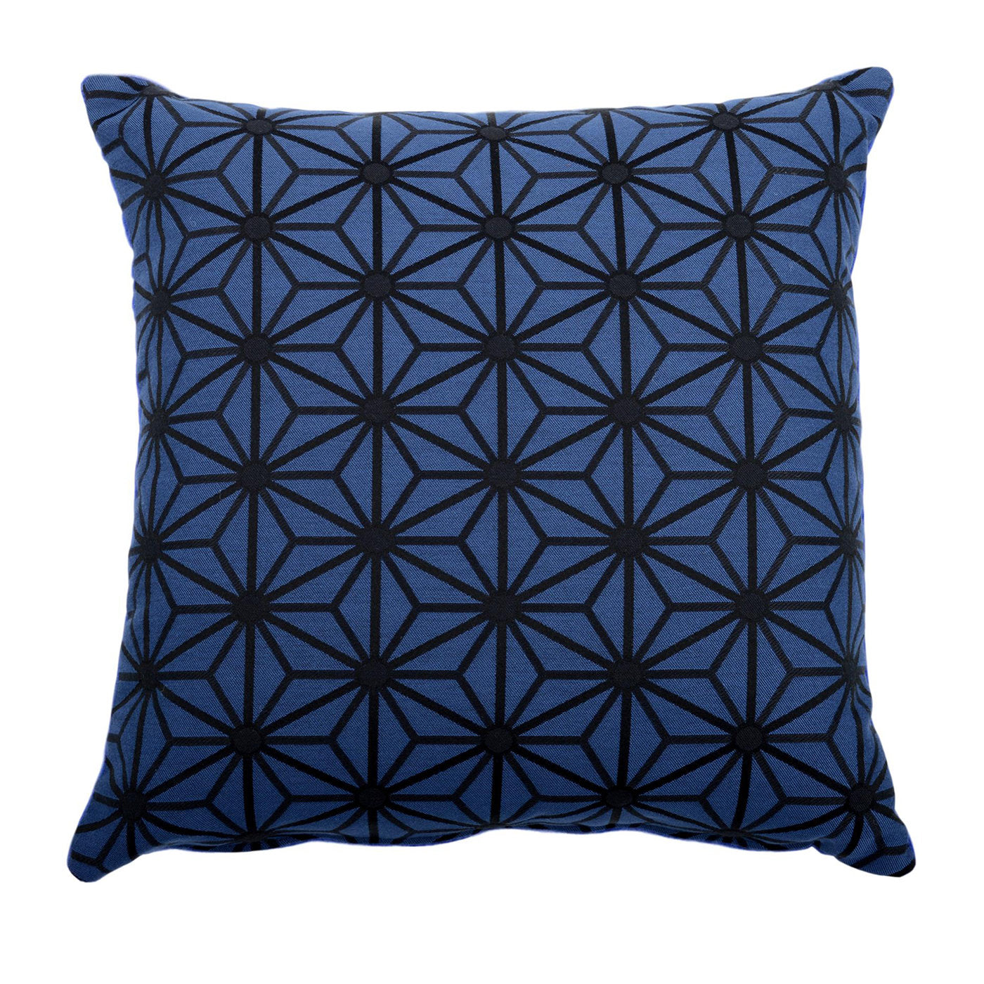 Blue Carrè Cushion in Steila jacquard fabric - Main view