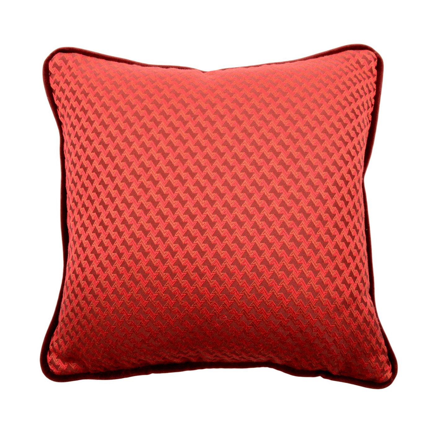 Cuscino Carrè rosso in tessuto jacquard microfantasia - Vista principale