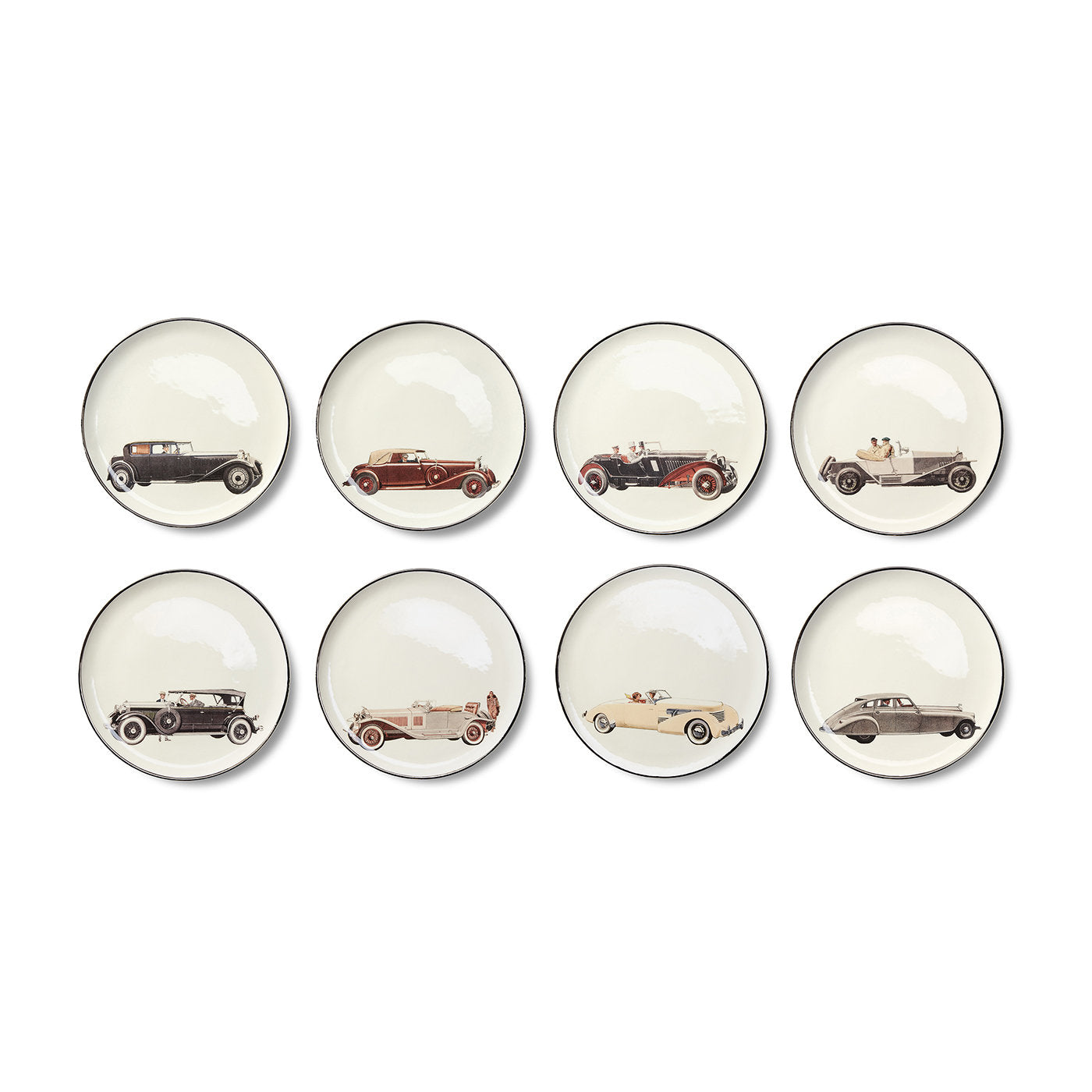 Vintage Cars Plates Set of 8 - Main view