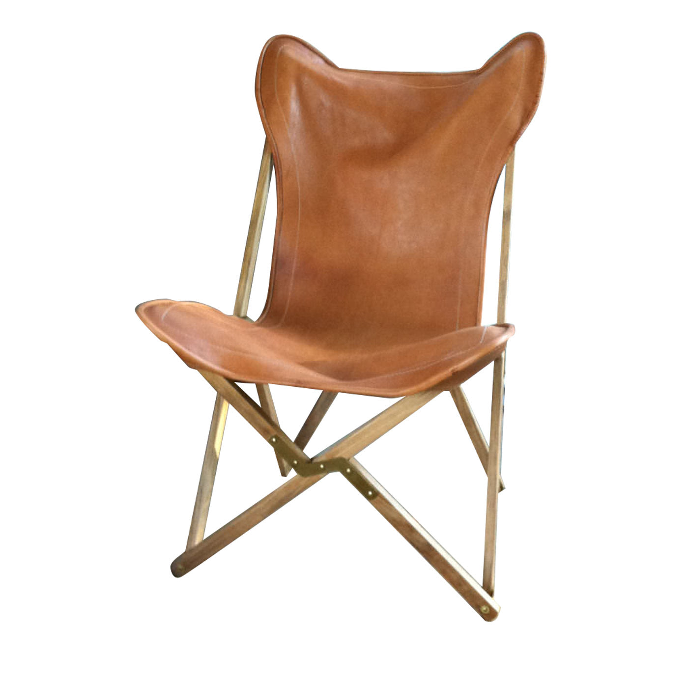 Tripolina-Stuhl aus cognacfarbenem Leder - Hauptansicht