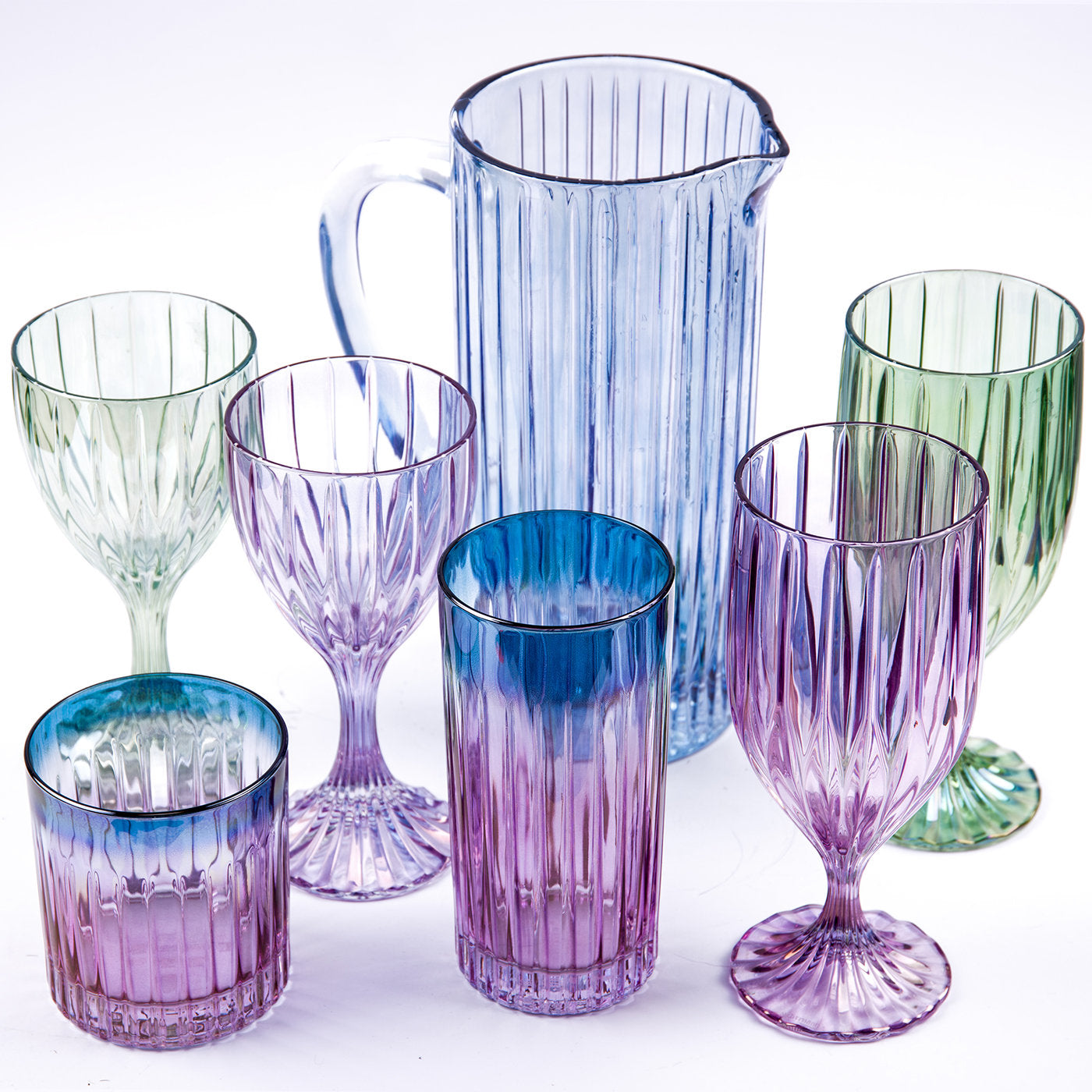 Domina Set of 2 Purple-To-Blue Tumbler Glasses - Alternative view 1