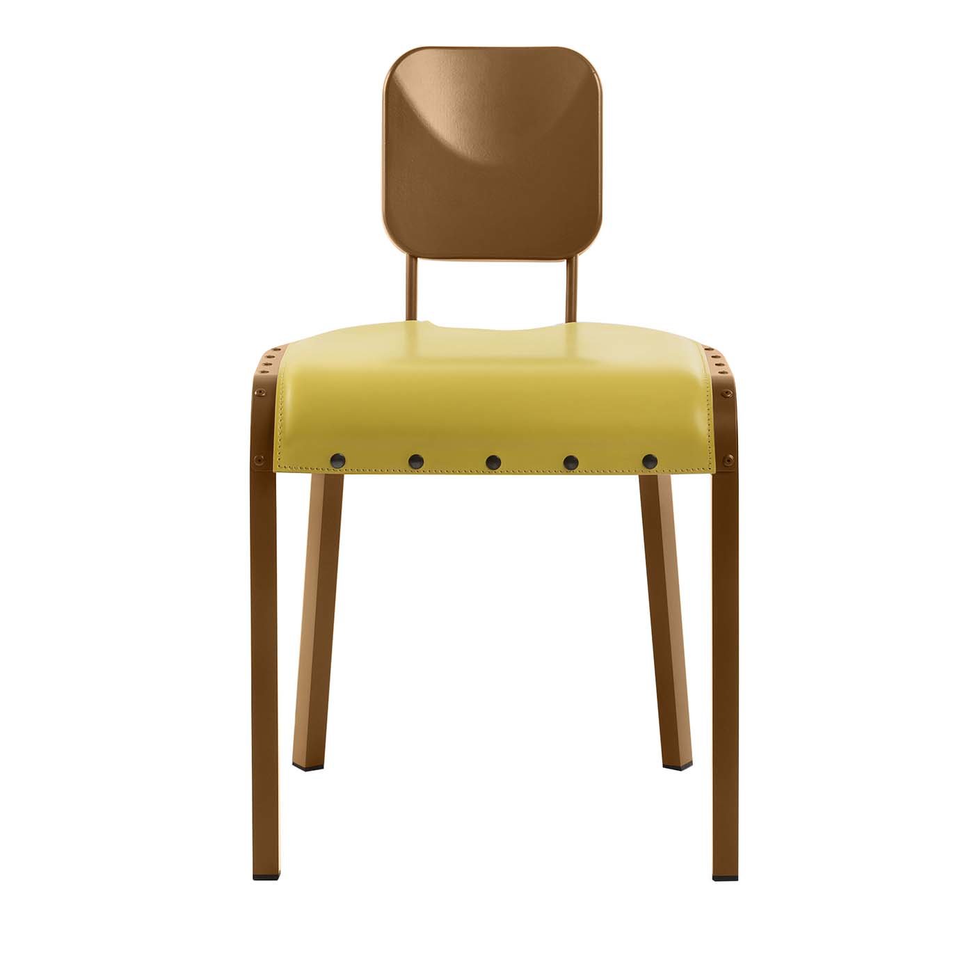Rock4 Chair with Yellow Leather Seat by Marc Sadler - Main view