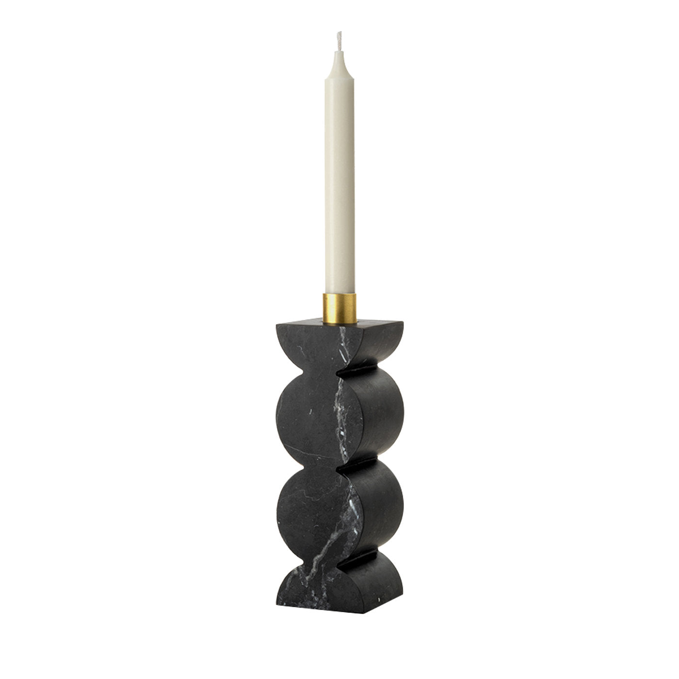 Constantin Black Marble Candle Holder by Agustina Bottoni - Main view