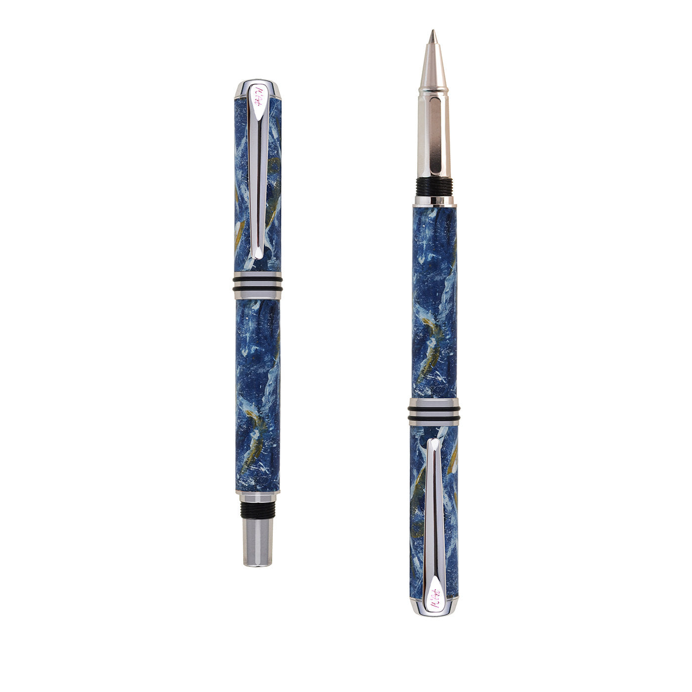 Penna roller Antea blu marmorizzato in legno d'ulivo - Vista principale