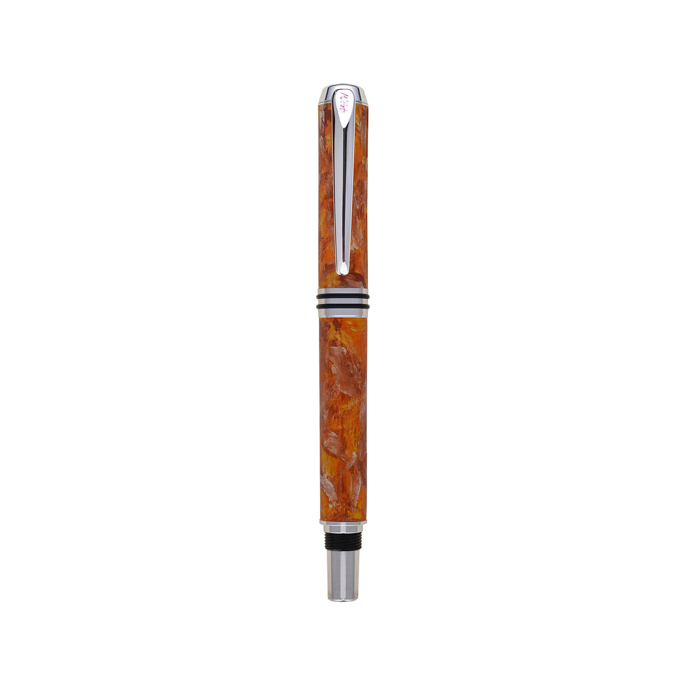 Antea Marbled Orange Fountain Pen in Olive Wood - Alternative view 1