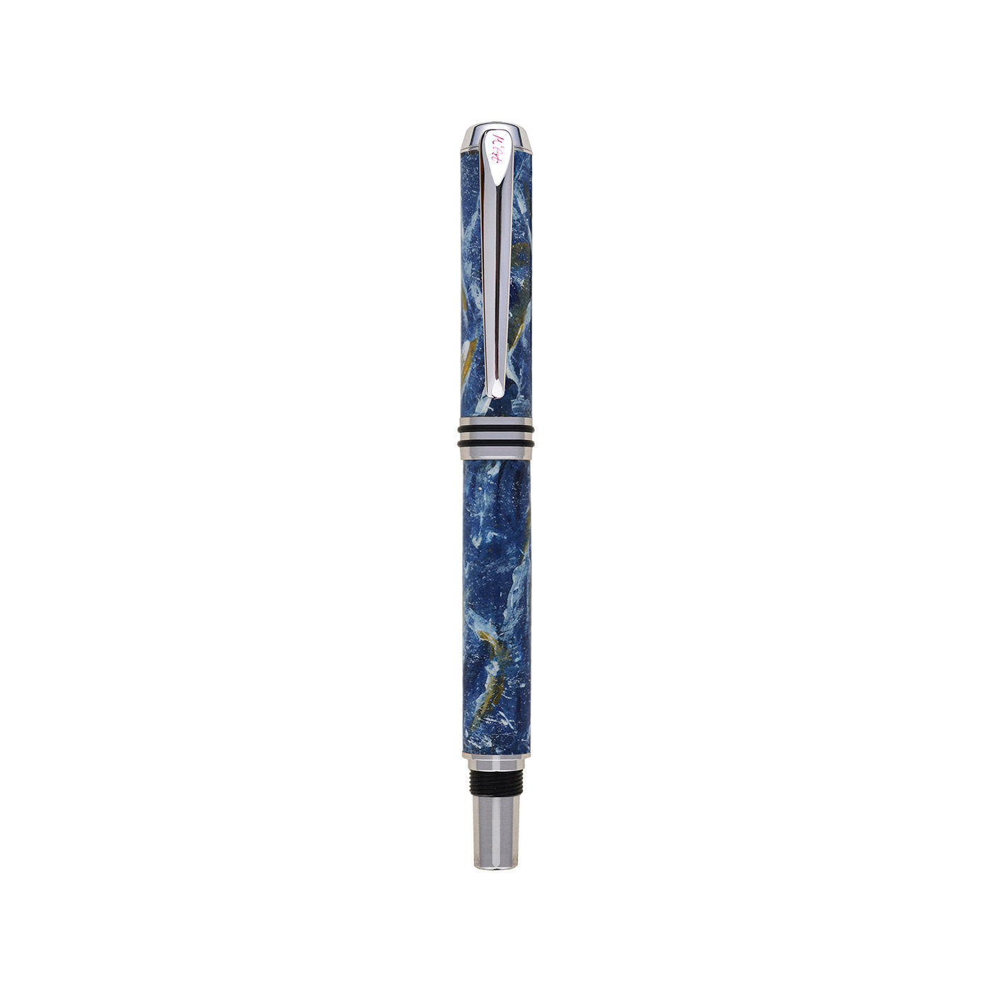 Antea Marbled Blue Fountain Pen in Olive Wood - Alternative view 1