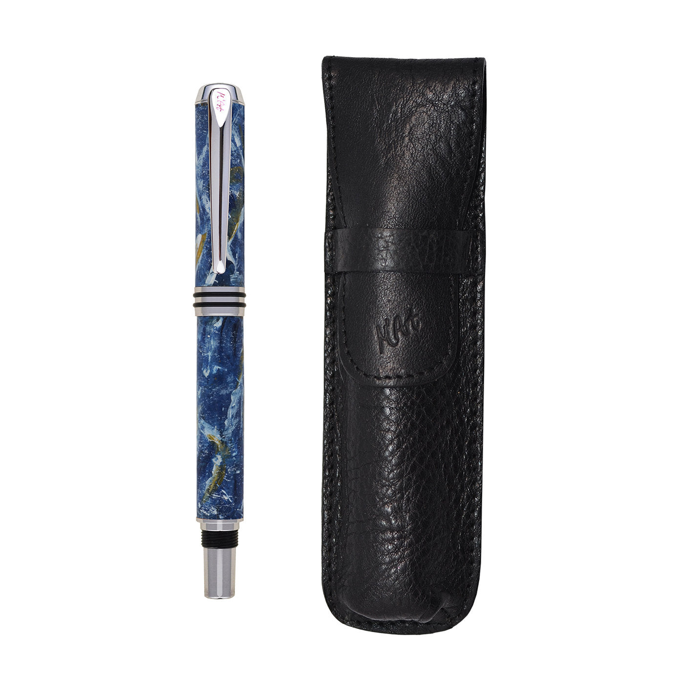 Antea Marbled Blue Fountain Pen in Olive Wood - Alternative view 2