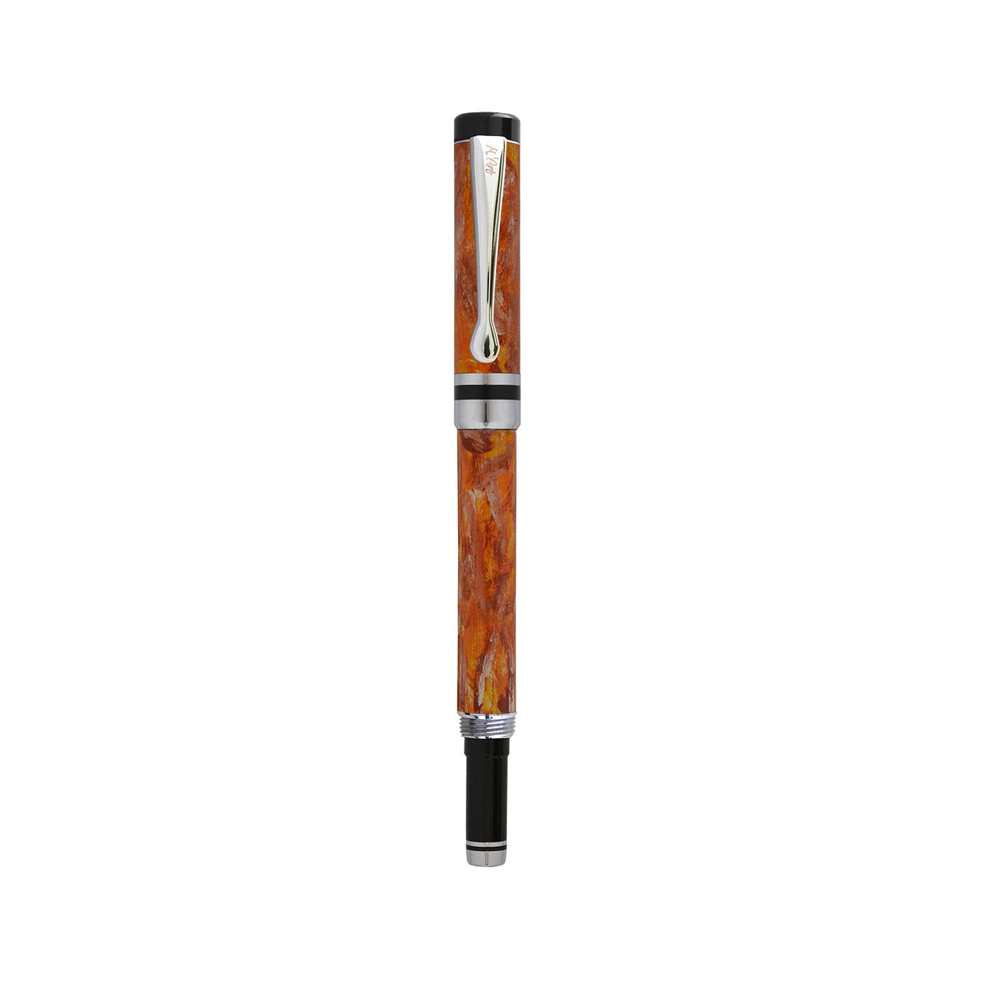 Ipazia Marbled Orange Roller Pen in Olive Wood - Alternative view 1