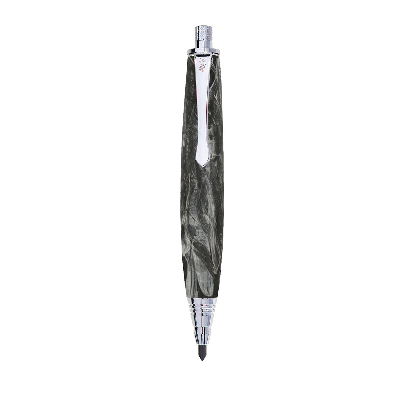 Ligabue marmorierter grauer Automatik-Bleistift in Olivenholz - Hauptansicht