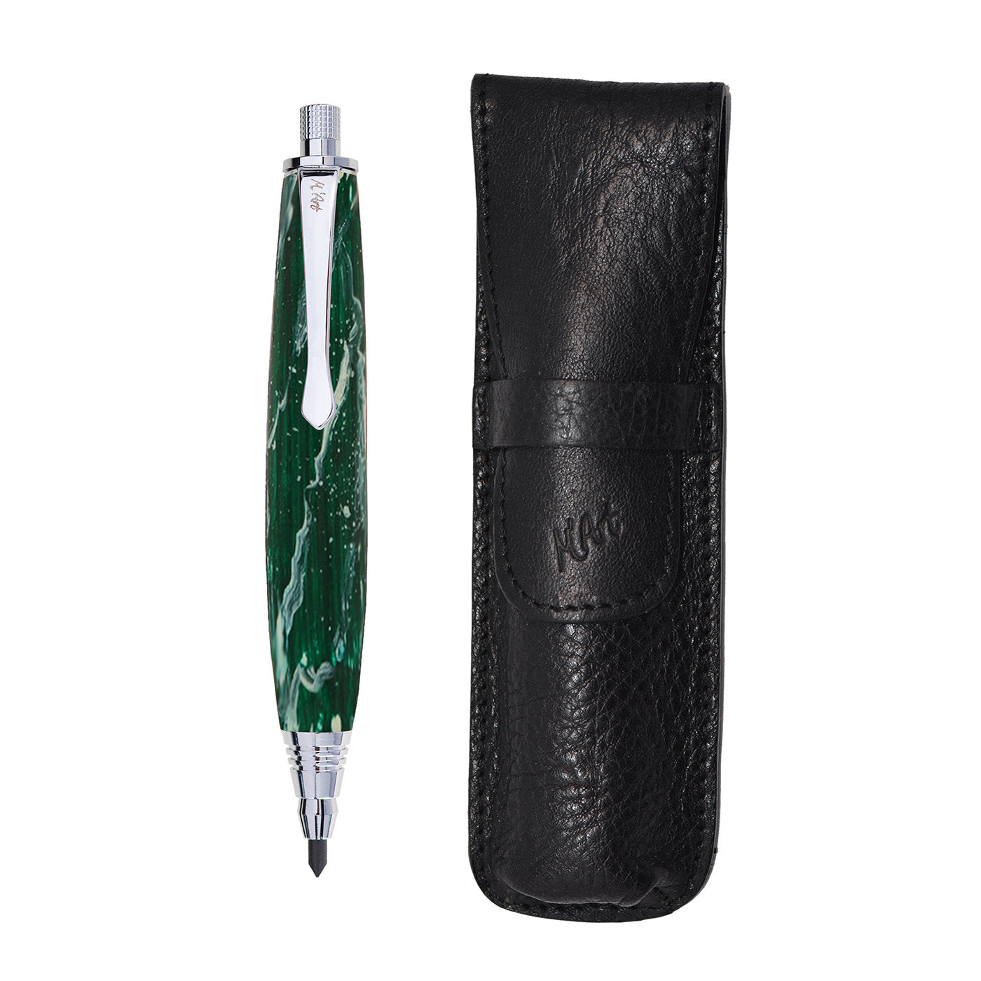 Ligabue Marbled Green Automatic Pencil in Olive Wood - Alternative view 1
